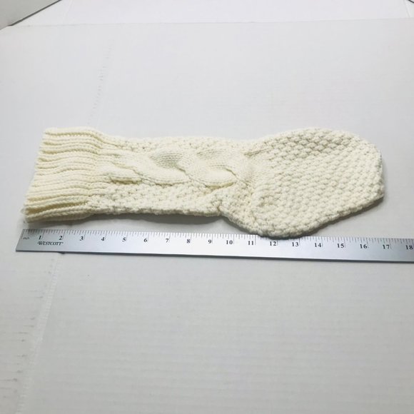 14 Inch Cable Knitted Christmas Stocking Farmhouse Cream White New Without Tags - Picture 6 of 6